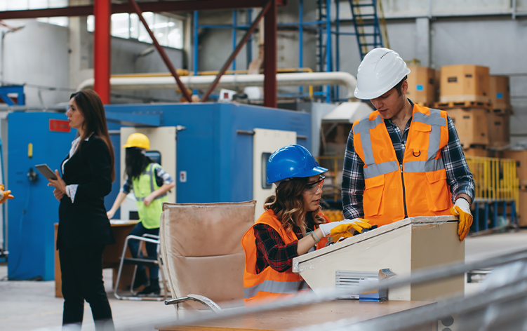 people in manufacturing plant