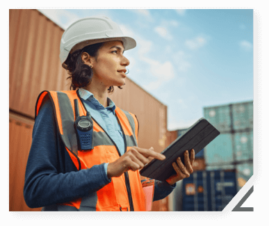 employee with hard hat